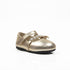 Gold Embellished Metallic Mary Jane Pump Shoes