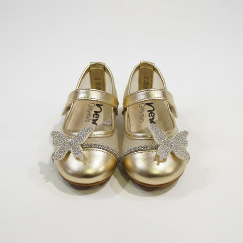 Gold Glitter Butterfly Mary Jane Pump Shoes