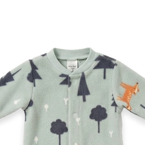 Green Fleece Winter Baby Romper 0-9M