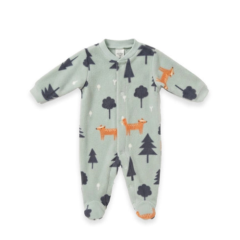 Green Fleece Winter Baby Romper 0-9M