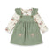 Floral Pocket Corduroy Toddler Girl Dresse Set Tshirt With Dangri Style Frock 1-4Y