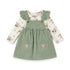 Floral Pocket Corduroy Toddler Girl Dresse Set Tshirt With Dangri Style Frock 1-4Y
