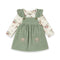 Floral Pocket Corduroy Toddler Girl Dresse Set Tshirt With Dangri Style Frock 1-4Y