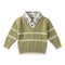 Woolen Boy Clothes Green Formal Sweater