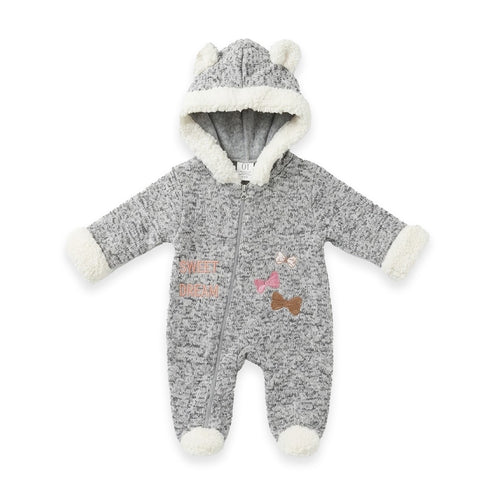 Sweet Dream Baby Girl Hooded Romper 0-9M