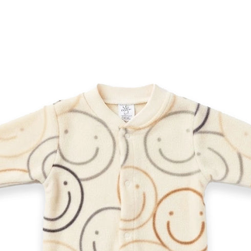Fleece Happy Faces Baby Romper 0-9M
