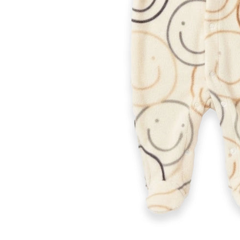 Fleece Happy Faces Baby Romper 0-9M
