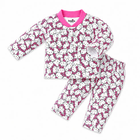 Basics Cotton Pink Hello Kitty Baby Night Suits 0-6 Years