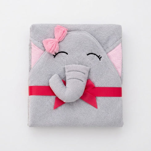 Hooded Baby Bath Towel Grey Baby Elephant