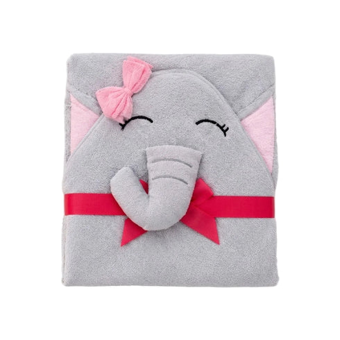 Hooded Baby Bath Towel Grey Baby Elephant