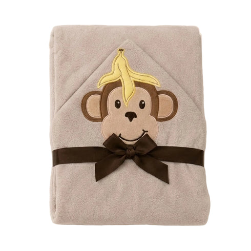 Hooded Baby Bath Towel Grey Baby Monkey