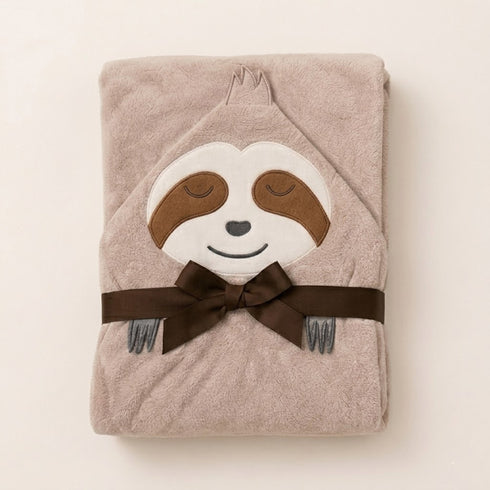 Hooded Baby Character Bath Towel Light Brown