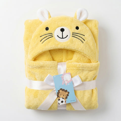 Hooded Kids Blanket Yellow Character