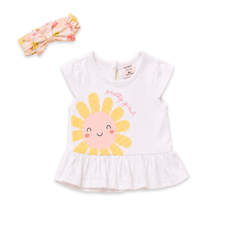 Infant Combo Suit Set Top Shorts Pink White Sequin Textured