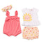 Infant Combo Suit Set Top Shorts Pink White Sequin Textured