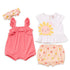 Infant Combo Suit Set Top Shorts Pink White Sequin Textured