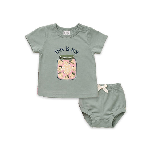 Infant Cotton Set T-Shirt Panty Onesie and Frock Floral