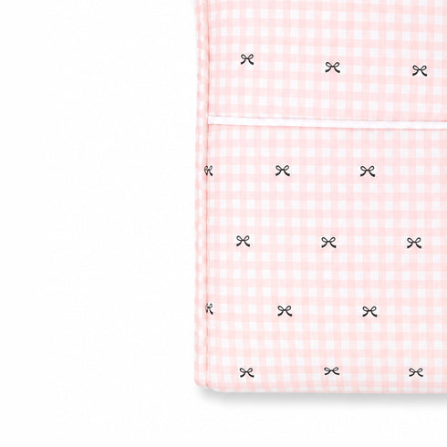 Infant Cozy Carry Nest Pink Vintage Bow & Checks Print