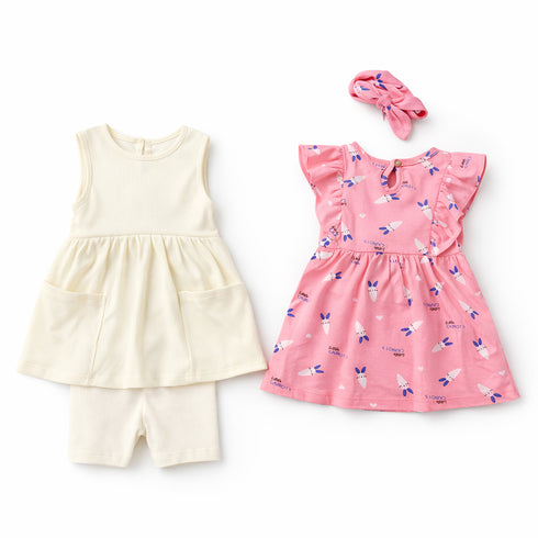 Infant Girls Cotton Frock Shorts Set Little Carrots