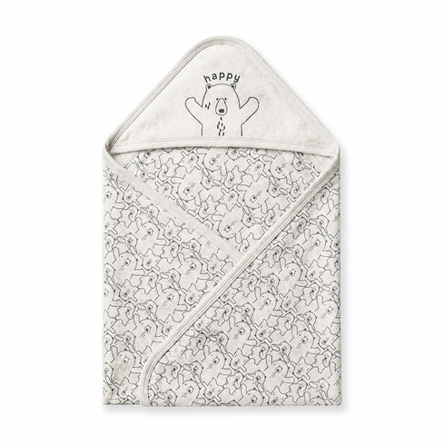 Infant Hooded Wrapping Sheet Grey