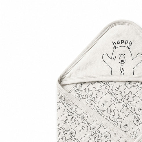 Infant Hooded Wrapping Sheet Grey