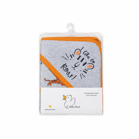 Infant Hooded Wrapping Sheet Grey Roar