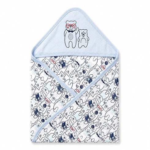 Infant Hooded Wrapping Sheet Baby Bear