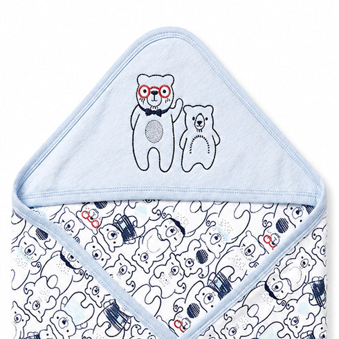 Infant Hooded Wrapping Sheet Baby Bear