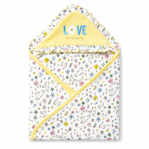 Infant Hooded Wrapping Sheet Floral