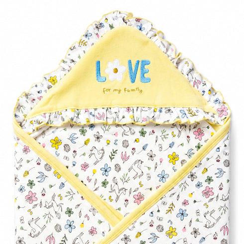 Infant Hooded Wrapping Sheet Floral