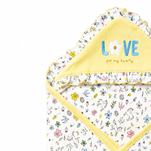 Infant Hooded Wrapping Sheet Floral