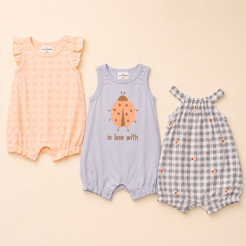 Infant Pack of Three Onesies Printed