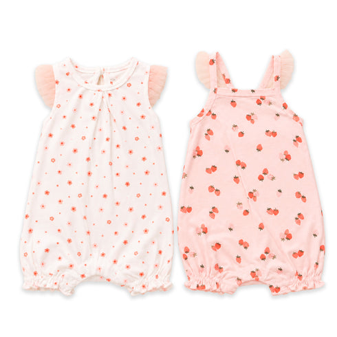 Infant Pack of Two Onesies White Printed