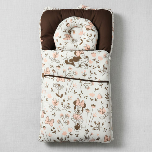 Infants Basics Carry Nest Dusty Rose Minnie with Head Pillow