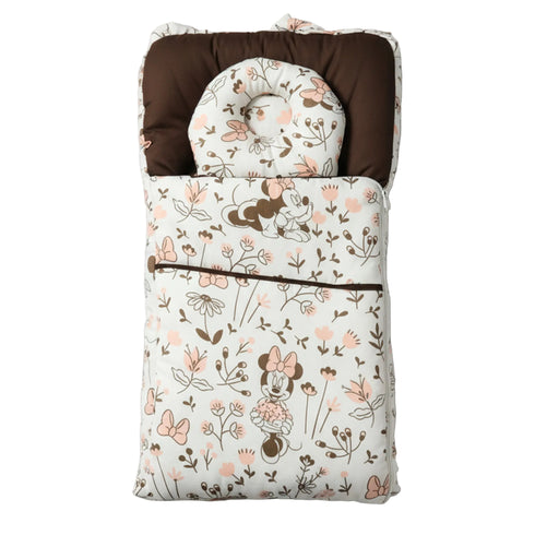Infants Basics Carry Nest Dusty Rose Minnie with Head Pillow