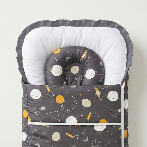 Infants Basics Carry Nest Navy Space with Head Pillow