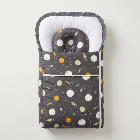 Infants Basics Carry Nest Navy Space with Head Pillow