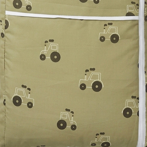 Infants Basics Carry Nest Olive Drab Tractor Trail with Head Pillow