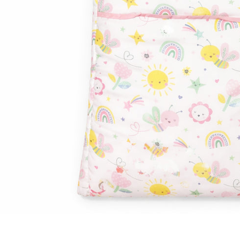 Infants Basics Carry Nest Pink Pastel Garden Friends with Head Pillow