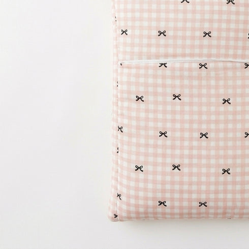 Infants Basics Carry Nest Pink Vintage Bow Gingham with Head Pillow
