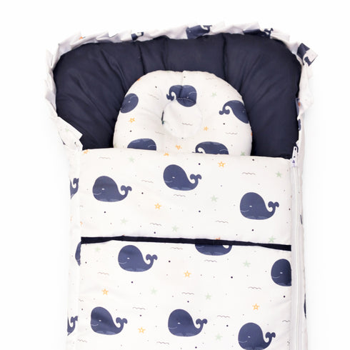 Infants Basics Carry Nest White Dolphins with Head Pillow