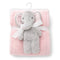 Infants Blanket with Stuff Toy Pink Baby Elephant