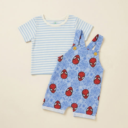Infants Dungaree Suit Blue Spiderman Dungaree & T-Shirt Set