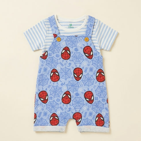 Infants Dungaree Suit Blue Spiderman Dungaree & T-Shirt Set