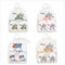 Infants Cap Booties Mittens Set White Printed Characters