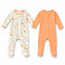 Infants Cotton Full Rompers Pack of Two Peach Flower Print