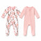 Infants Cotton Full Rompers Pack of Two Pink Flower Print
