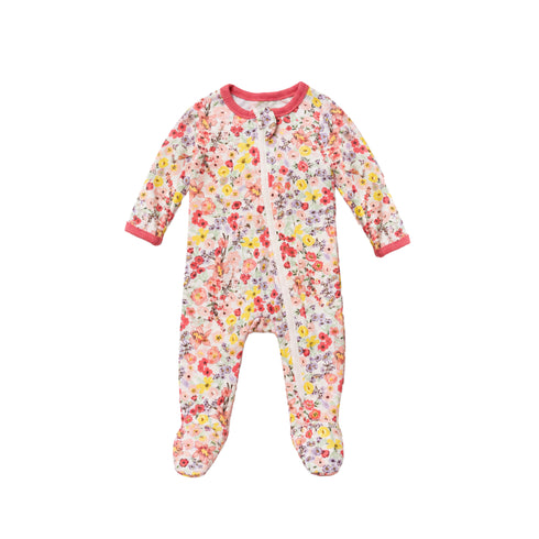Infants Cotton Full Rompers Pack of Two Pink White Flower Print