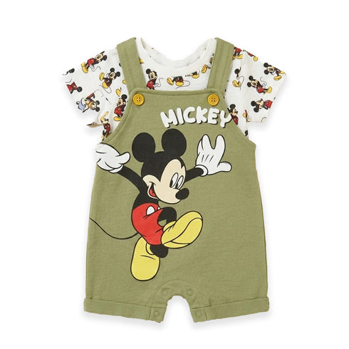 Infants Dungaree Suit Disney Mickey Dungaree & T-Shirt Set