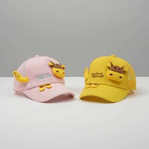 Kids Cloth Net Cap Happy Calf Design